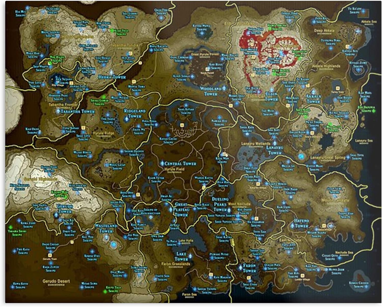 Buy Zelda Map Botw Treasure Map Breath Of The Wild Botw Map Shrine ...